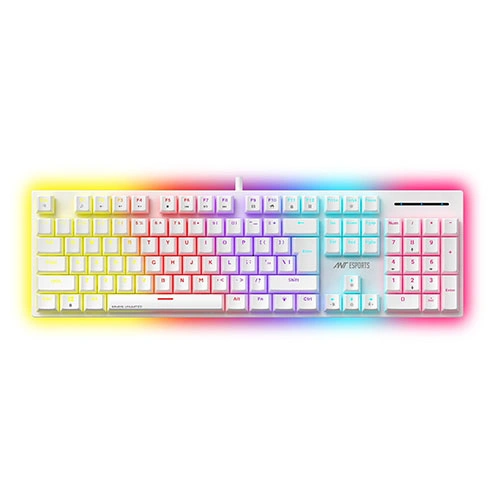 Ant Esports MK3400 Pro V3 White Mechanical Gaming Keyboard | Red Switch RGB Keyboard